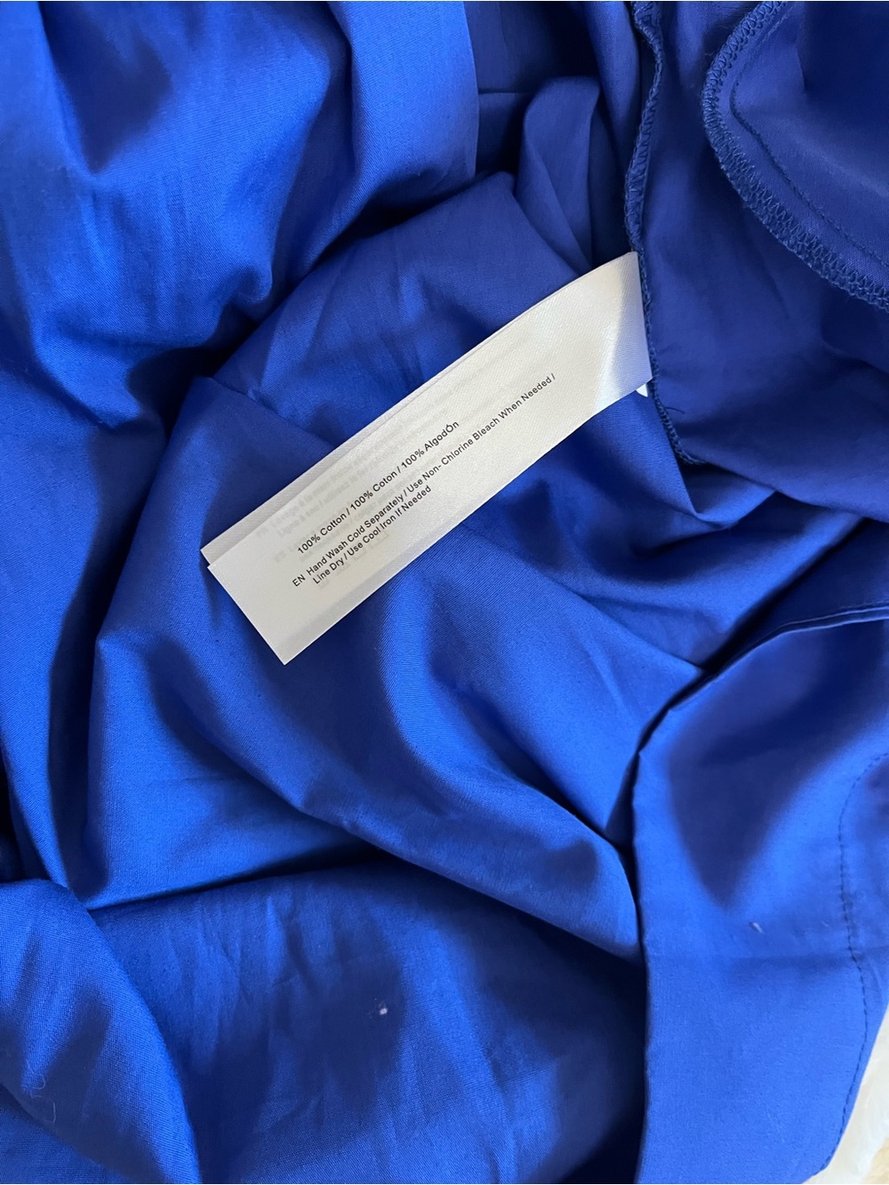 Band of the Free Blue Tie-Front Babydoll Puff Sleeve Dress w/Pockets Sz L EUC - Picture 6 of 6